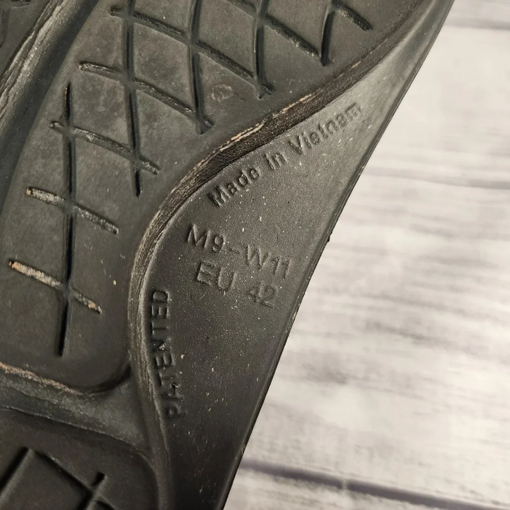 OOFOS OOahh Sport Flex Black Adjustable Strap Recovery Slide Sandals Mens 9 W 11